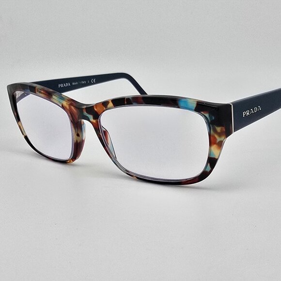 *SOLD* Prada VPR 18O NAG-1O1 Spotted Blue Havana Eyeglasses Frame w/ Flexhinge - Picture 1 of 12